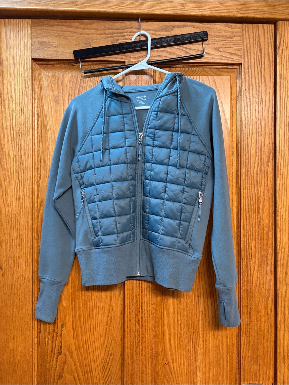 Old Navy Blue Quilted Hybrid Hoodie